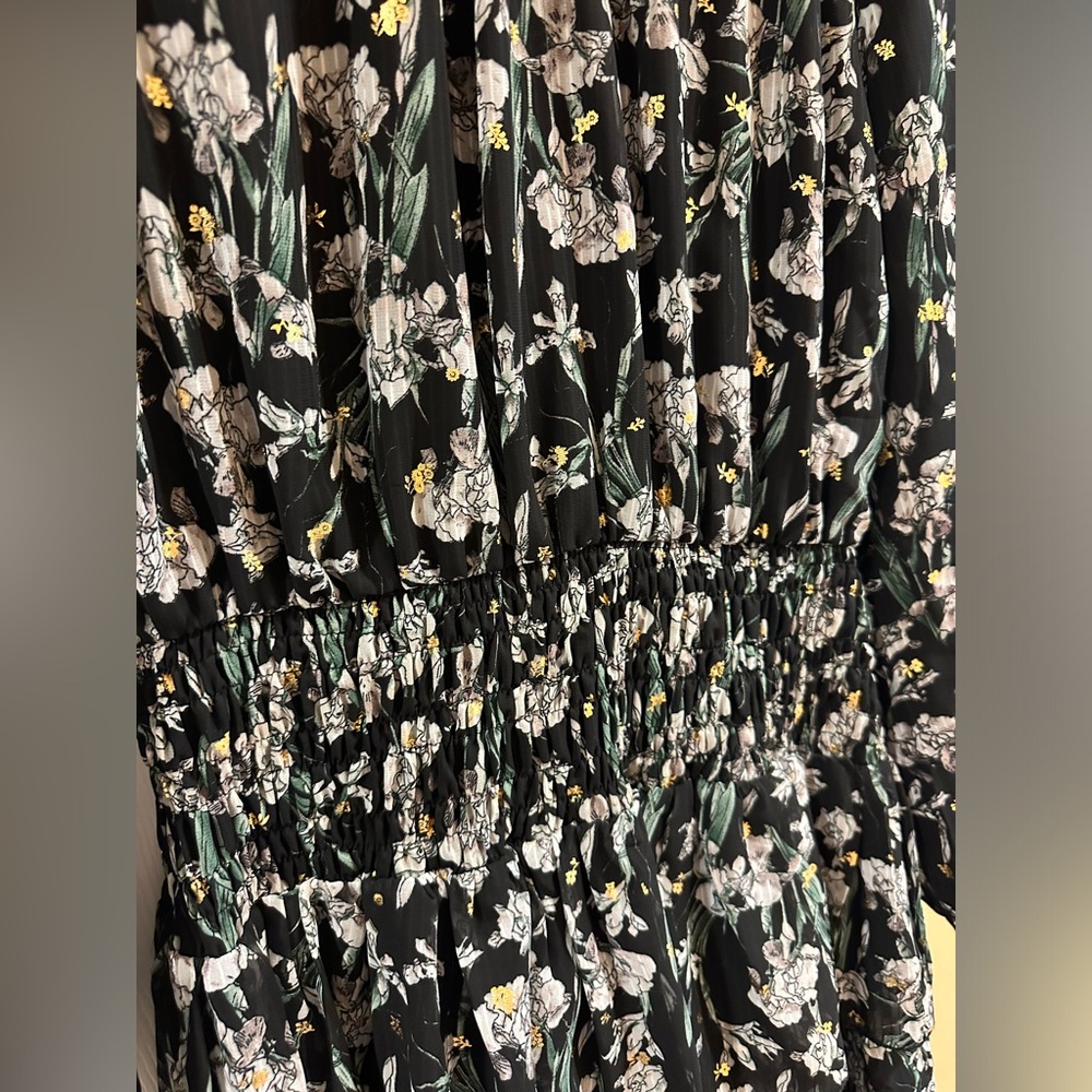 Women’s smocked dress green black and gold size xs runs like S/M